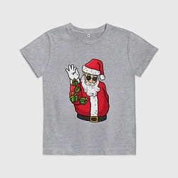 Детская футболка Дед мороз сыплет подарками