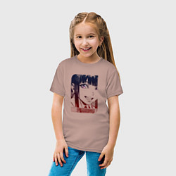 Футболка хлопковая детская Улыбчивая девушка, цвет: пыльно-розовый — фото 2