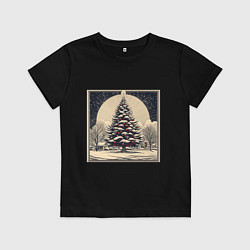 Детская футболка Марка с наряженной елкой - нейросеть