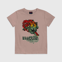 Футболка хлопковая детская Грифон killswitch engage, цвет: пыльно-розовый