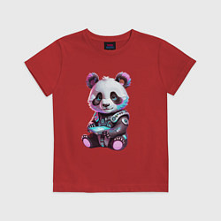 Детская футболка Funny panda - cyberpunk fantasy
