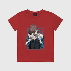 Детская футболка Человек-бензопила Пауэр и кошка