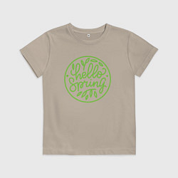 Футболка хлопковая детская Привет весна, цвет: миндальный
