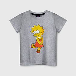 Футболка хлопковая детская Lisa Simpson, цвет: меланж