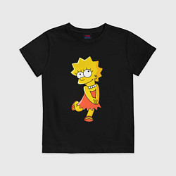 Футболка хлопковая детская Lisa Simpson, цвет: черный