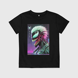 Футболка хлопковая детская Ребрендинг ядовитой слизи в киберпанк, цвет: черный