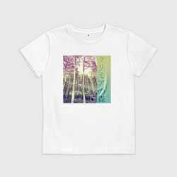 Детская футболка Крымский лес японскими иероглифами