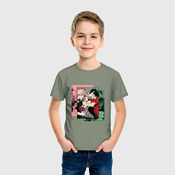 Футболка хлопковая детская Моя геройская академия Бакуго и Деку, цвет: авокадо — фото 2