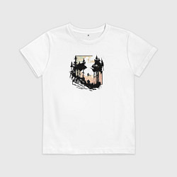 Детская футболка Велосипедист и медведь