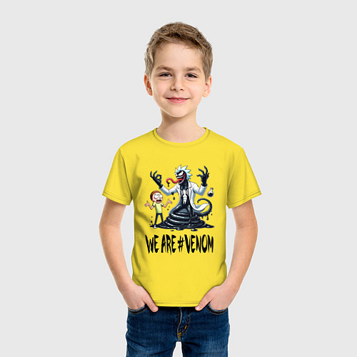 Детская футболка We are Venom - Rick-symbiote and Morty / Желтый – фото 3