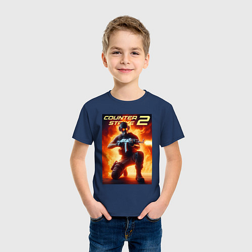 Детская футболка Counter Strike 2 - gamer / Тёмно-синий – фото 3