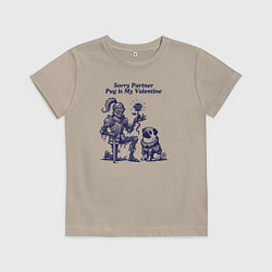 Детская футболка Мопс Валентин и рыцарь
