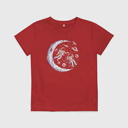 Детская футболка Космонавты на качелях