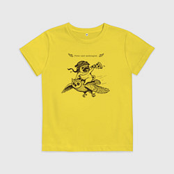 Детская футболка Мопс летчик на сове и с пиццей