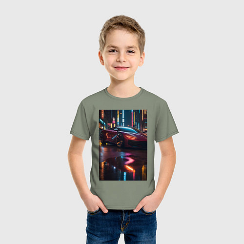 Детская футболка Суперкар и неон / Авокадо – фото 3