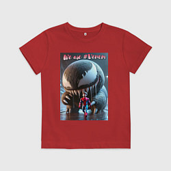 Детская футболка Мультяшные Веном и человек паук - мем