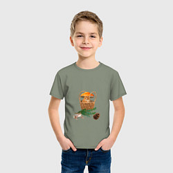 Футболка хлопковая детская Лесное приключение, цвет: авокадо — фото 2