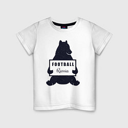 Футболка хлопковая детская Bear football, цвет: белый