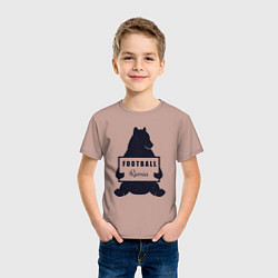Футболка хлопковая детская Bear football, цвет: пыльно-розовый — фото 2