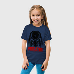 Футболка хлопковая детская Хищник - шлем, цвет: тёмно-синий — фото 2