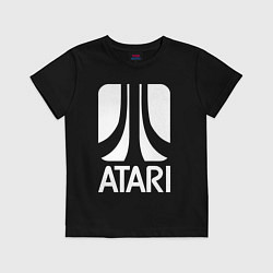 Футболка хлопковая детская Atari logo white, цвет: черный