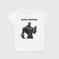 Футболка хлопковая детская Black Panther marvel rivals, цвет: белый