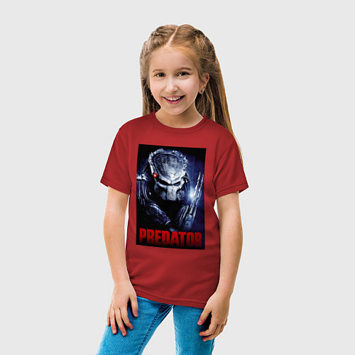 Детская футболка Predator in the helmet / Красный – фото 4