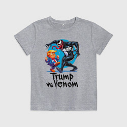 Футболка хлопковая детская Venom vs Donald Trump - ai art fantasy, цвет: меланж