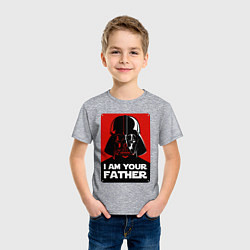 Футболка хлопковая детская Darth Vader, цвет: меланж — фото 2