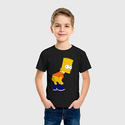 Футболка хлопковая детская Барт без штанов, цвет: черный — фото 2