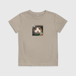 Детская футболка Рыжий кот с сердечками для пары