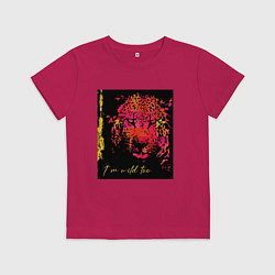 Детская футболка Леопард-разноцветная абстракция