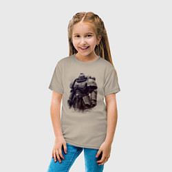 Футболка хлопковая детская Космодесантник после битвы, цвет: миндальный — фото 2