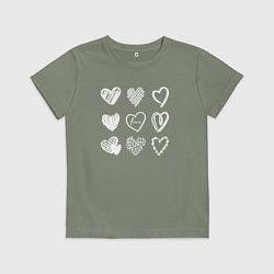 Детская футболка Hearts love hand draw