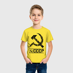 Футболка хлопковая детская Серп и молот черный, цвет: желтый — фото 2