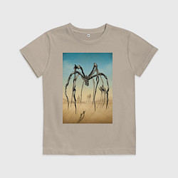 Футболка хлопковая детская Паук Дали и Буржуа цвет, цвет: миндальный