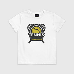 Футболка хлопковая детская Tennis championship, цвет: белый