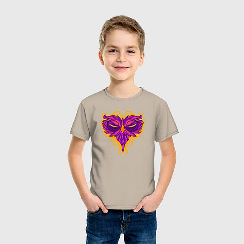Детская футболка Violet owl / Миндальный – фото 3