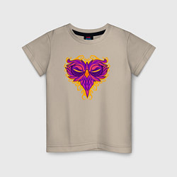 Футболка хлопковая детская Violet owl, цвет: миндальный