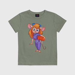 Футболка хлопковая детская Rescue rangers - Gadget Hackwrench, цвет: авокадо