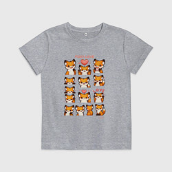 Детская футболка Лисичка и сердечки