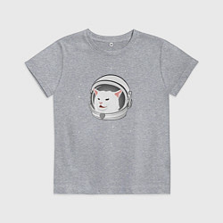 Детская футболка Кот-мем в скафандре