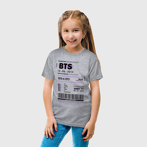 Детская футболка Bts ticket / Меланж – фото 4