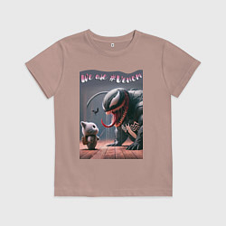 Детская футболка Мультяшные Веном и котёнок - мем