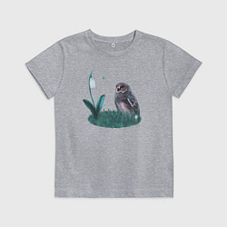 Детская футболка Сова и подснежник