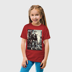 Футболка хлопковая детская Dude bull terrier is a New Yorker, цвет: красный — фото 2