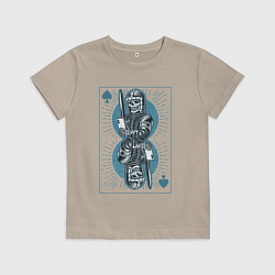 Детская футболка Игральная карта со скелетом рыцарем