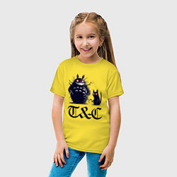 Футболка хлопковая детская Totoro and black cat - anime, цвет: желтый — фото 2