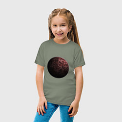 Футболка хлопковая детская Планета арт, красная, цвет: авокадо — фото 2
