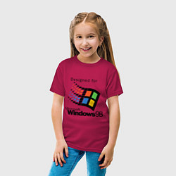 Футболка хлопковая детская Предназначен для windows 98, цвет: маджента — фото 2